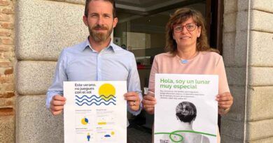Campaña sobre los riesgos asociados a la exposición solar de la Asociación Española Contra el Cáncer y el Ayuntamiento de Toledo.