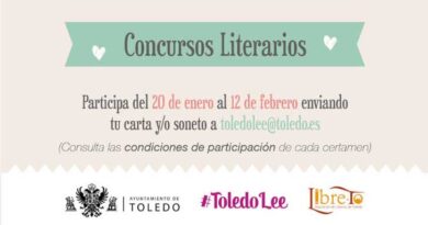 Toledo convoca el III certamen de Cartas de Amor y Sonetos Literarios, enmarcados dentro del programa municipal ‘Toledo Lee’, de apoyo al libro, la escritura y la lectura.