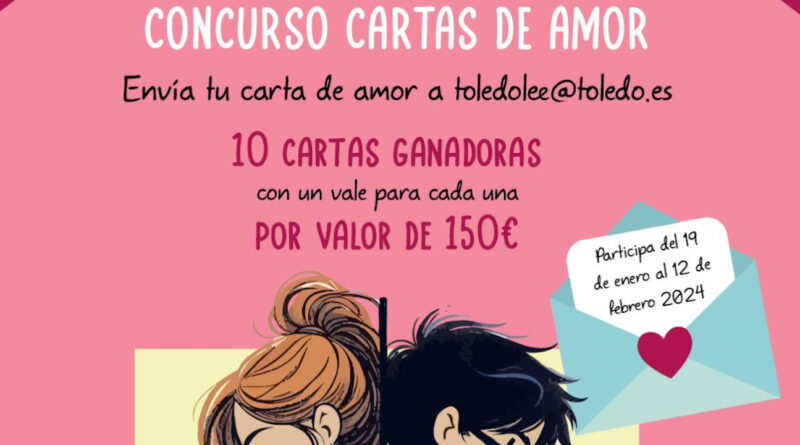 Toledo convoca el V certamen de Cartas de amor de la mano de la Asociación de Libreros. Las diez cartas ganadoras recibirán un vale de 150 euros que podrá canjearse en las diez librerías de la Asociación.