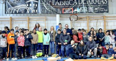 lumnos del CEIP Fábrica de Armas participan en un simulacro de emergencia