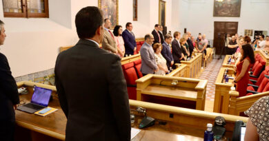 Pleno municipal de Toledo con concejales votando la ordenanza de actividad turística.