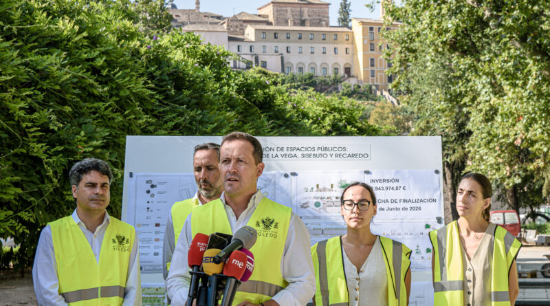 Obras de rehabilitación integral del parque de la Vega en Toledo, financiada por los fondos Next Generation.