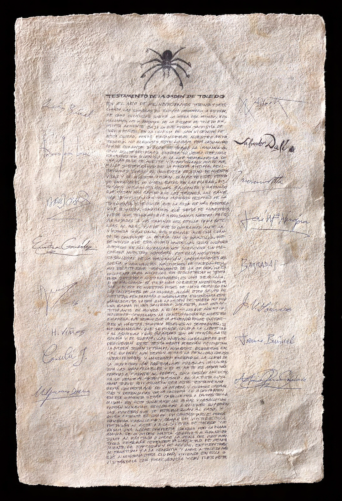 Fotografía del testamento de la Orden de Toledo hallado en la cripta de la iglesia de San Vicente 2 Fotografía del testamento de la Orden de Toledo