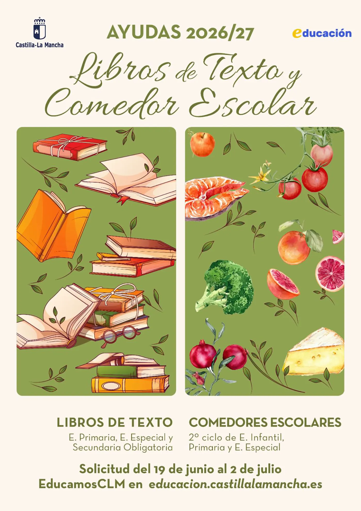 JCCM libros y comedor escolar JCCM libros y comedor escolar